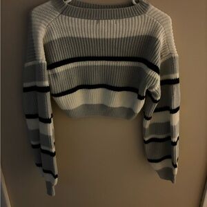 grey, white, black| cropped sweater| shein